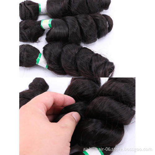 AiShiLi Hair Factory Loose Wave  Crochet Braid Heat Resistant Sythnetic Hair Extension wig